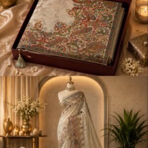 Ivory Printed Saree